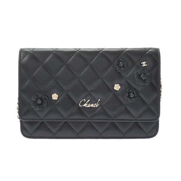 Chanel Chain Black/Gold Hardware Lambskin Women's Shoulder Bag - Picture 1 of 12